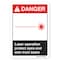 Signmission ANSI Sign, Laser Operation Protect Eyes & Skin From Beam, 10in X 7in Plastic, 7" H, 10" W, Lndscp OS-DS-P-710-L-19870 - alternate 1